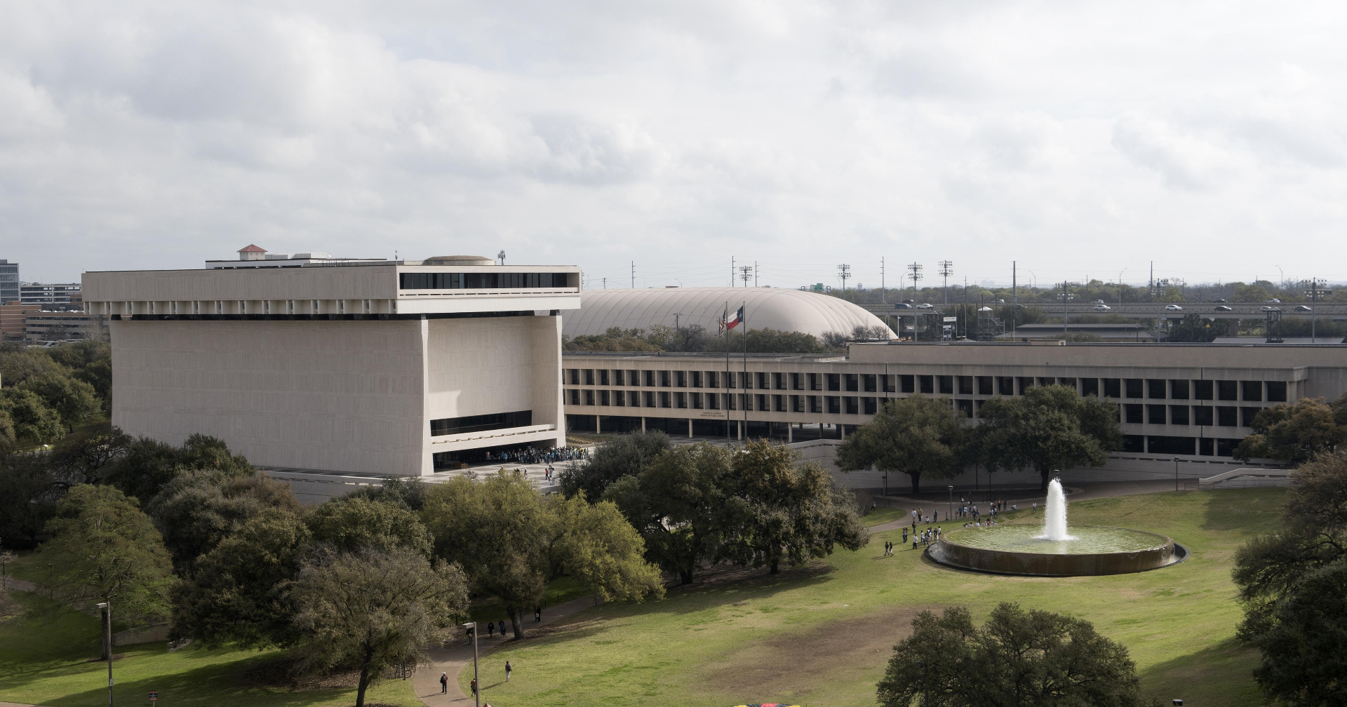 LBJ School of Public Affairs building and campus