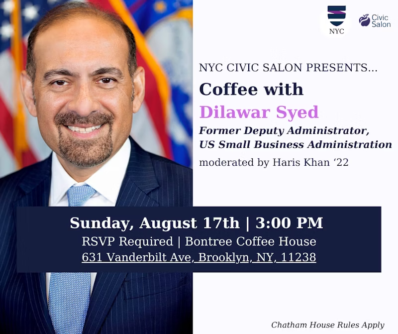 NYC Civic Salon Coffee with Dilawar Syed