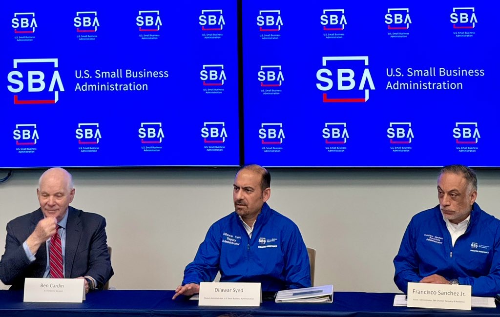 SBA officials at Baltimore recovery center